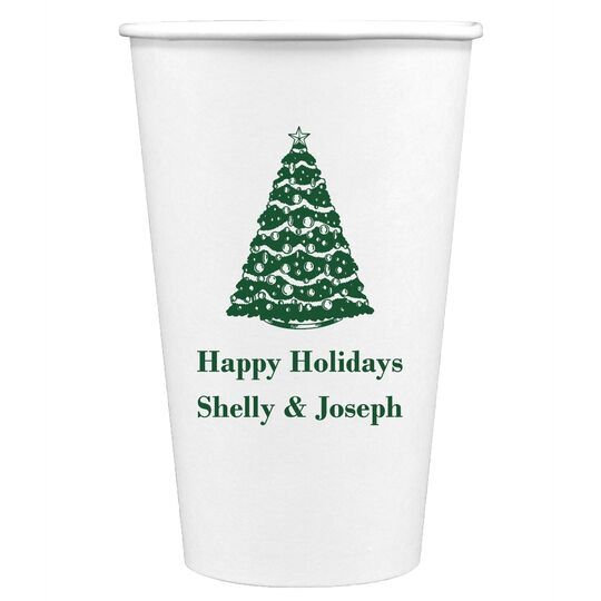 Christmas Tree Paper Coffee Cups